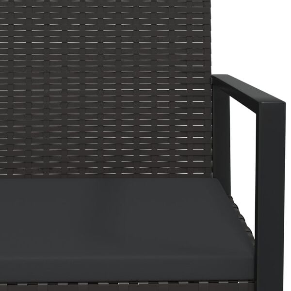 Vidaxl Gartenbank mit Kissen 106 cm Poly-Rattan Schwarz - 34% Rabatt