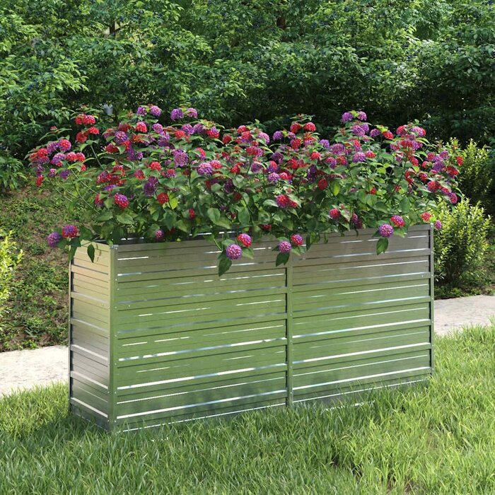 Vidaxl Hochbeet aus verzinktem Stahl 160x40x77 cm, silber - 33% Rabatt