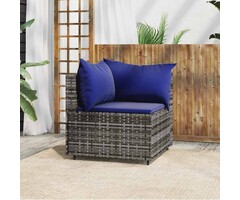 Vidaxl Garten-Ecksofa aus Poly-Rattan Grau mit Polster - 52% Rabatt