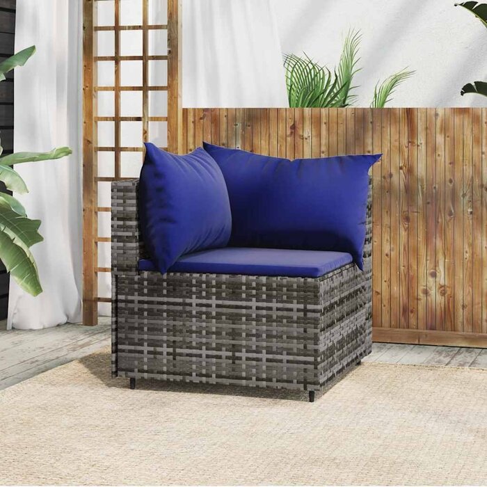 Vidaxl Garten-Ecksofa in Grau, Poly-Rattan - 32% Rabatt