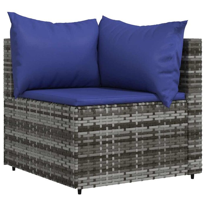 Vidaxl Garten-Ecksofa in Grau, Poly-Rattan - 32% Rabatt