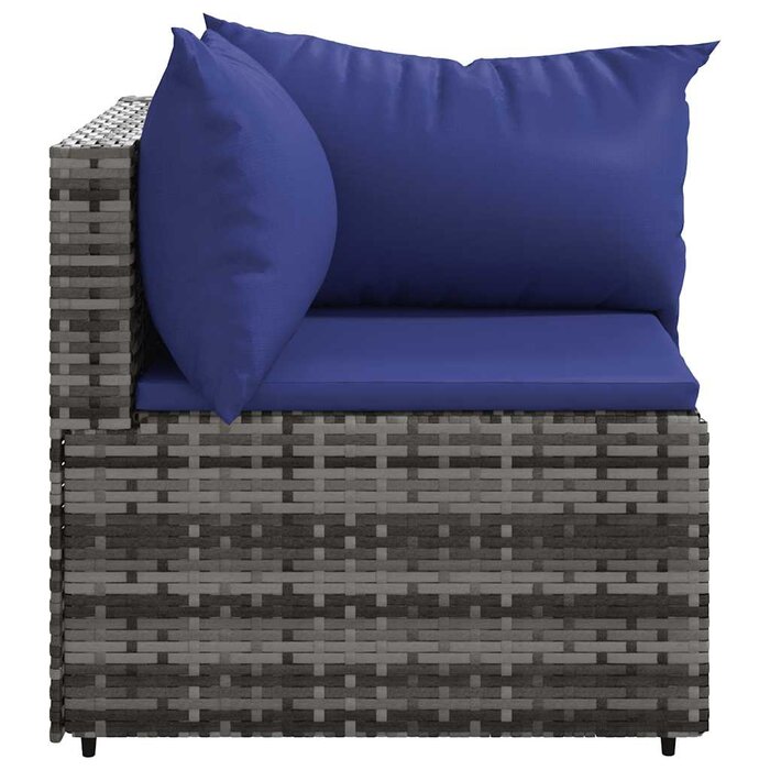 Vidaxl Garten-Ecksofa in Grau, Poly-Rattan - 32% Rabatt
