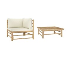 Vidaxl Bambus Loungeset, 2-teilig mit Kissen - 52% Rabatt