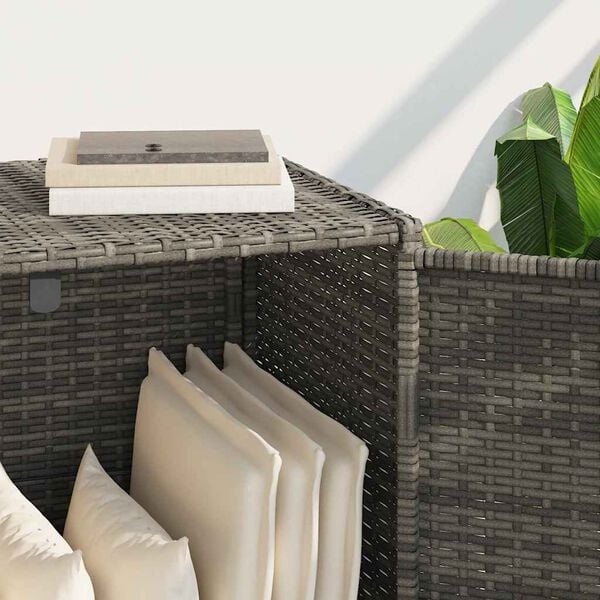 Vidaxl Gartenschrank aus Polyrattan 83x45x76 cm Grau - 35% Rabatt