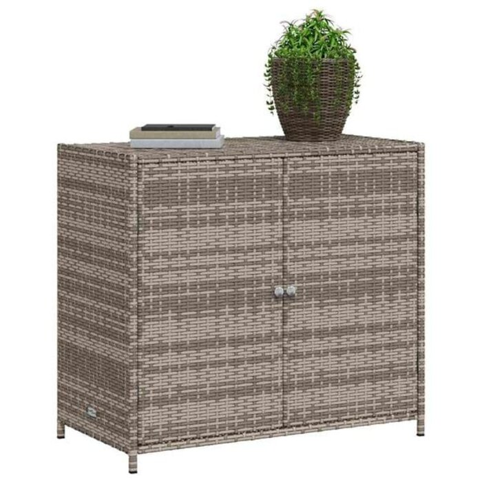 Vidaxl Gartenschrank aus Polyrattan 83x45x76 cm Grau - 35% Rabatt