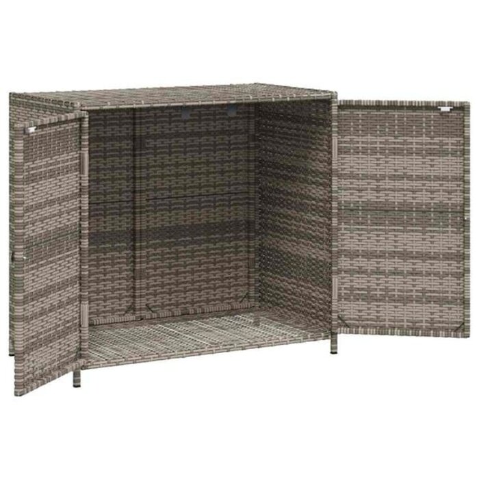 Vidaxl Gartenschrank aus Polyrattan 83x45x76 cm Grau - 35% Rabatt