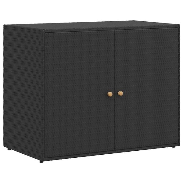 Vidaxl Gartenschrank aus Polyrattan 100x55,5x80 cm - Schwarz - 34% Rabatt