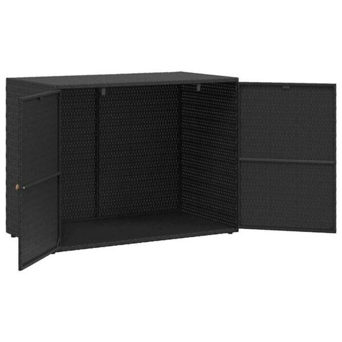 Vidaxl Gartenschrank aus Polyrattan 100x55,5x80 cm - Schwarz - 34% Rabatt