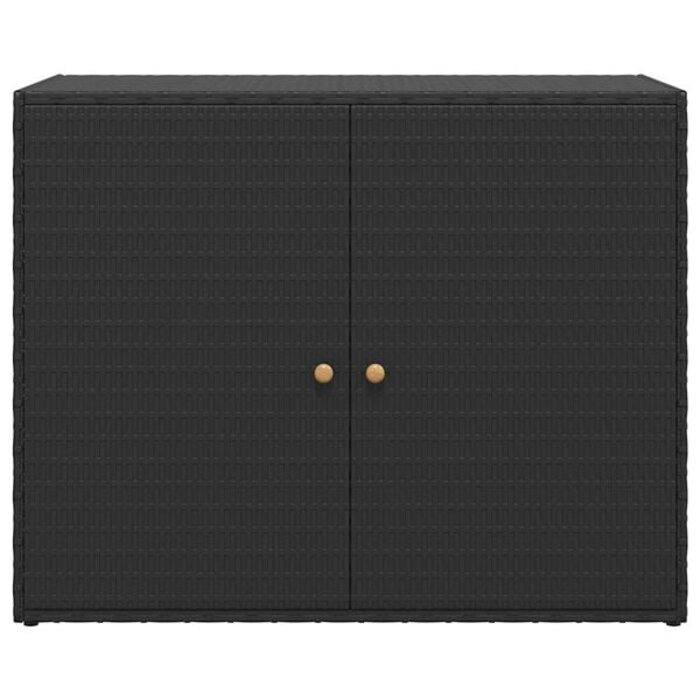 Vidaxl Gartenschrank aus Polyrattan 100x55,5x80 cm - Schwarz - 34% Rabatt