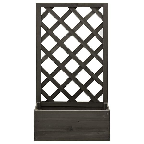 Vidaxl Pflanzkübel mit Rankgitter 50x25x90 cm Grau - 32% Rabatt