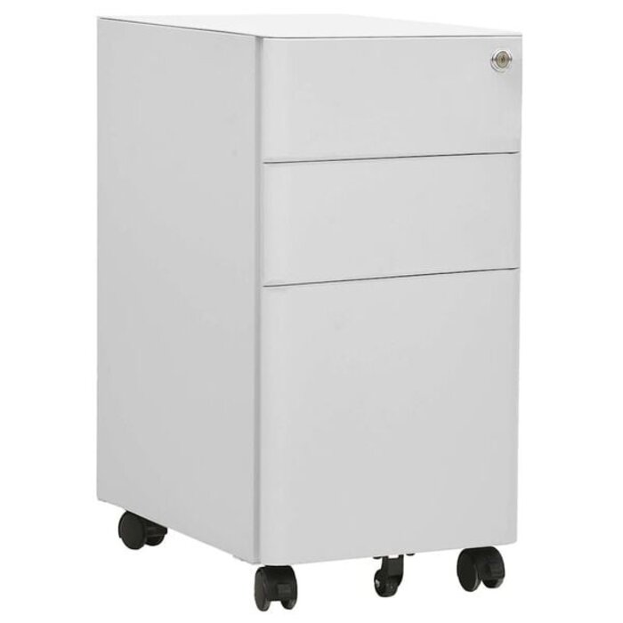 Vidaxl Robuster Rollcontainer Stahl, lichtgrau, 3 Schubladen - 35% Rabatt