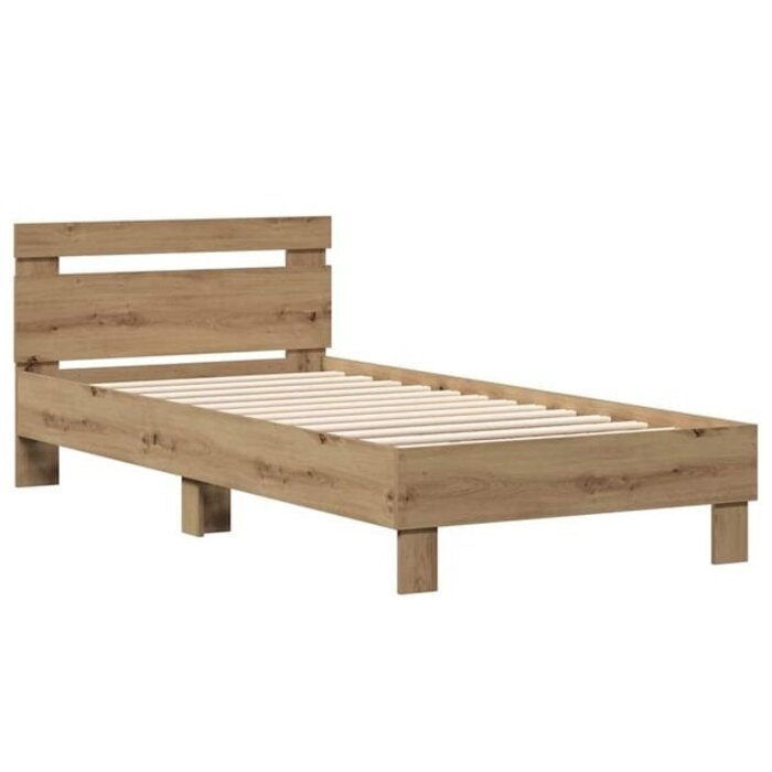 Vidaxl Bettgestell Artisan Eiche 90x200 cm - Wandkopfteil - 30% Rabatt