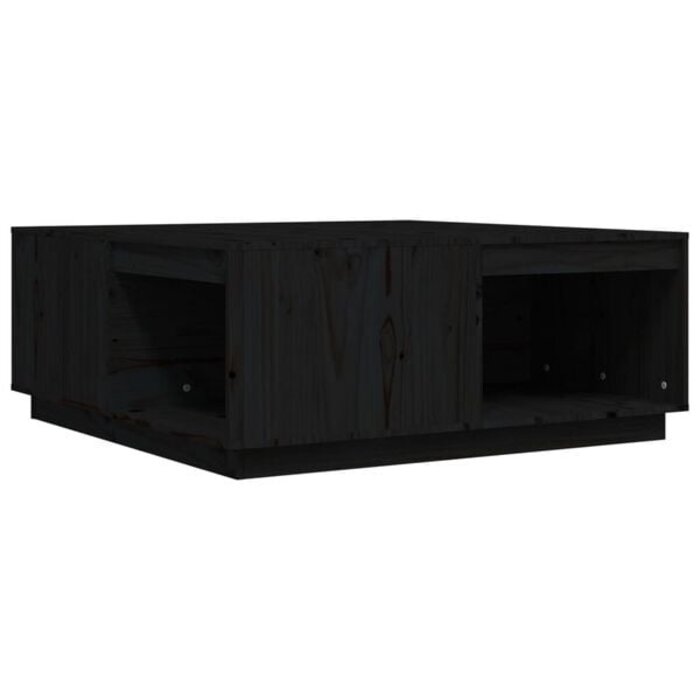 Vidaxl Couchtisch aus massivem Kiefernholz, 100x101x40,5 cm, Schwarz - 35% Rabatt