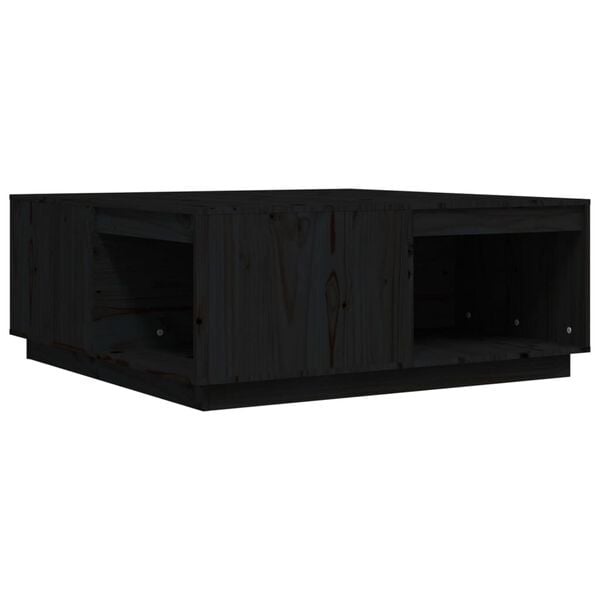 Vidaxl Couchtisch aus massivem Kiefernholz, 100x101x40,5 cm, Schwarz - 35% Rabatt
