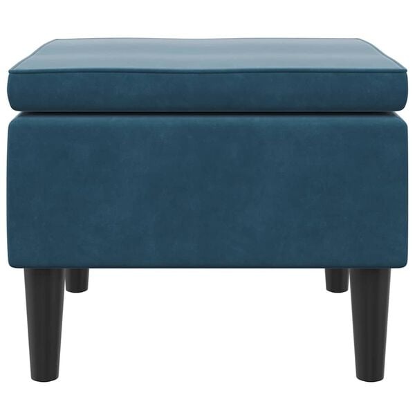Vidaxl Hocker mit Holzbeinen Samt Blau - 34% Rabatt