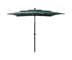 Vidaxl 3-lagiger Sonnenschirm 2,5 x 2,5 m Grün - Aluminium - 50% Rabatt