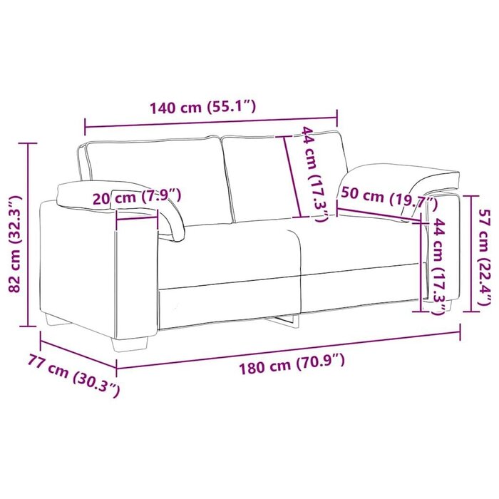 Eleganz für Ihr Wohnzimmer: Loveseat Sofa 140 cm in Schwarz mit 35% Rabatt