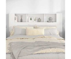 Vidaxl Bett-Kopfteil mit Regal 160 cm, Hochglanz Weiß - 50% Rabatt