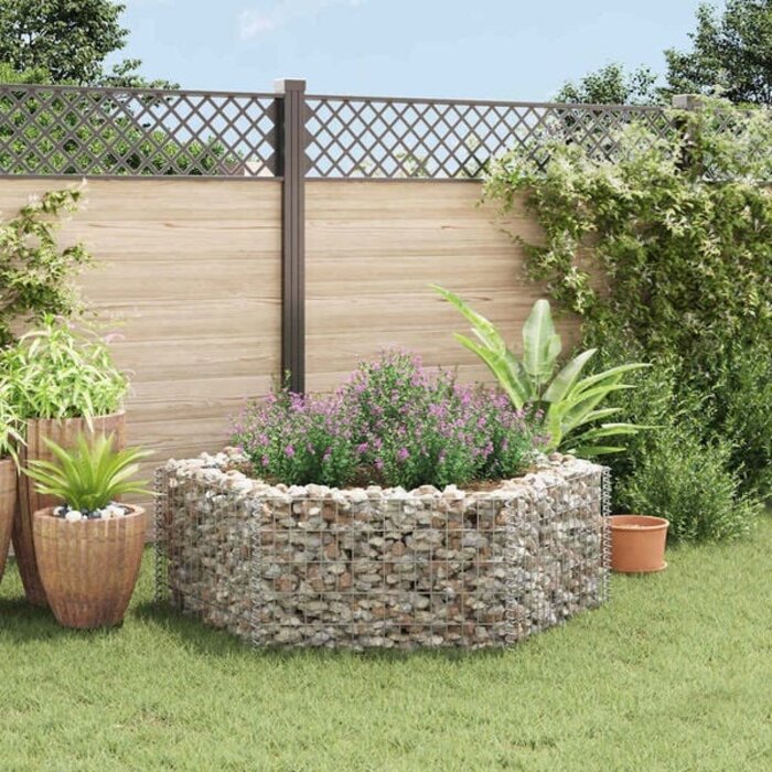 Vidaxl Gabionen-Hochbeet Sechseckig 160x140x50 cm - Verzinkter Stahl - 34% Rabatt