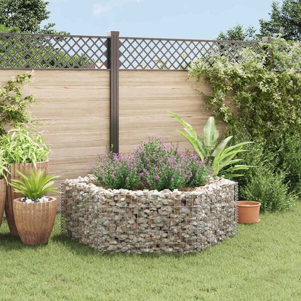 Vidaxl Gabionen-Hochbeet Sechseckig 160x140x50 cm - Verzinkter Stahl - 34% Rabatt