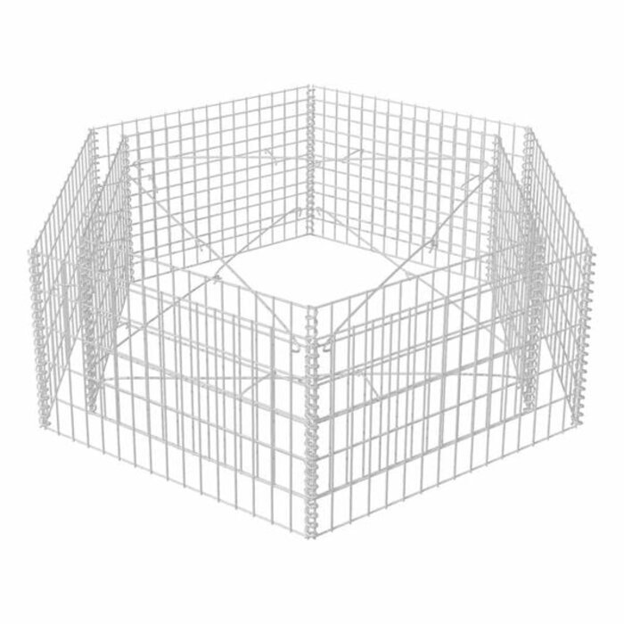 Vidaxl Gabionen-Hochbeet Sechseckig 160x140x50 cm - Verzinkter Stahl - 34% Rabatt