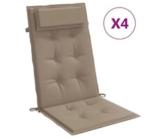 Vidaxl 4er-Set Stuhlkissen für Hochlehner, Taupe, 120 x 50 cm - 59% Rabatt