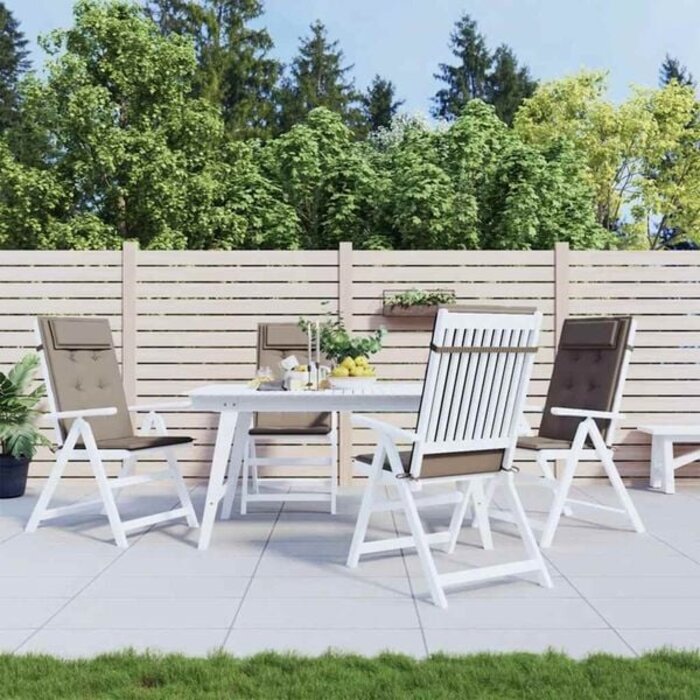 Vidaxl 4er-Set Stuhlkissen für Hochlehner, 120 x 50 cm, Taupe, 33% Rabatt