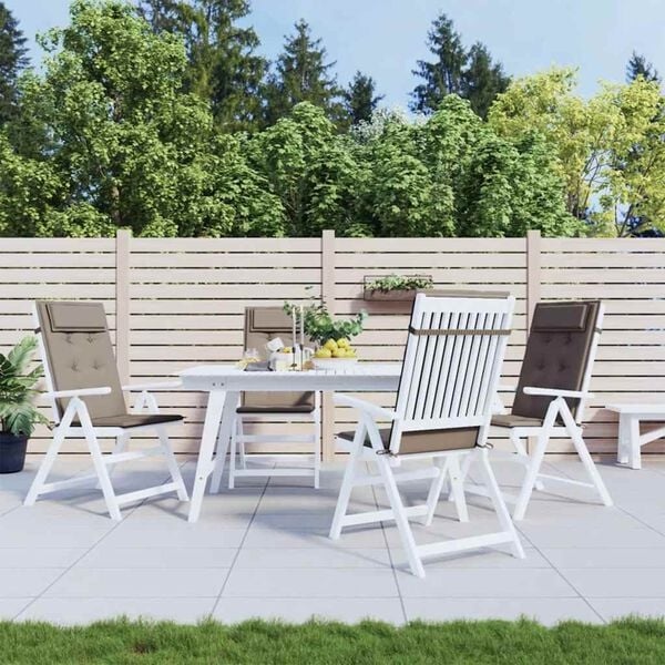 Vidaxl 4er-Set Stuhlkissen für Hochlehner, 120 x 50 cm, Taupe, 33% Rabatt