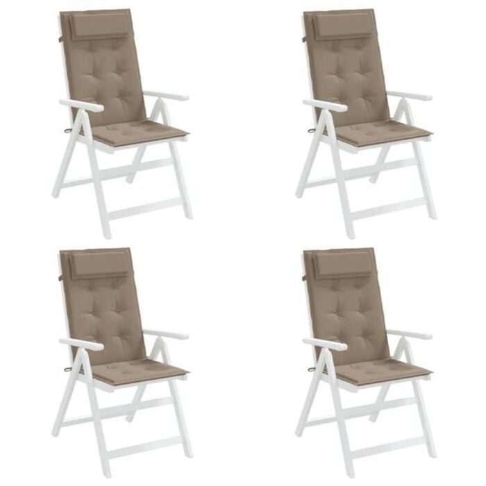 Vidaxl 4er-Set Stuhlkissen für Hochlehner, 120 x 50 cm, Taupe, 33% Rabatt