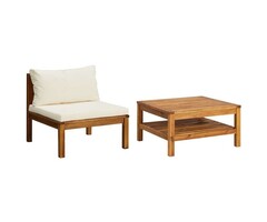 Vidaxl 2-tlg. Garten-Lounge-Set Akazie inkl. Kissen - 51% Rabatt