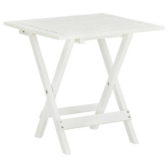 Vidaxl Klappbarer Akazien-Bistrotisch, 46x46x47 cm, Weiß - 33% Rabatt
