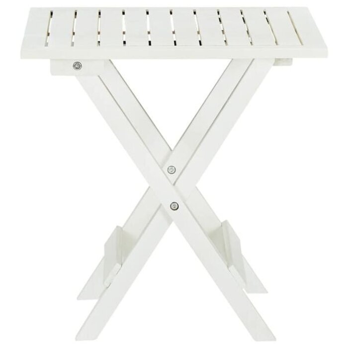 Vidaxl Klappbarer Akazien-Bistrotisch, 46x46x47 cm, Weiß - 33% Rabatt