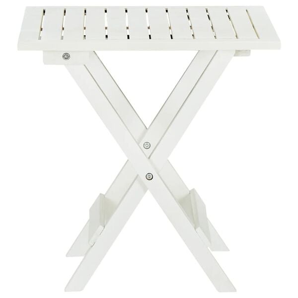 Vidaxl Klappbarer Akazien-Bistrotisch, 46x46x47 cm, Weiß - 33% Rabatt