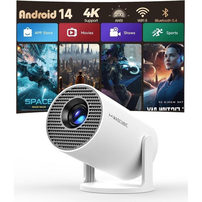 Mini-Beamer 4K Smart Projektor 180° drehbar - 34% Rabatt