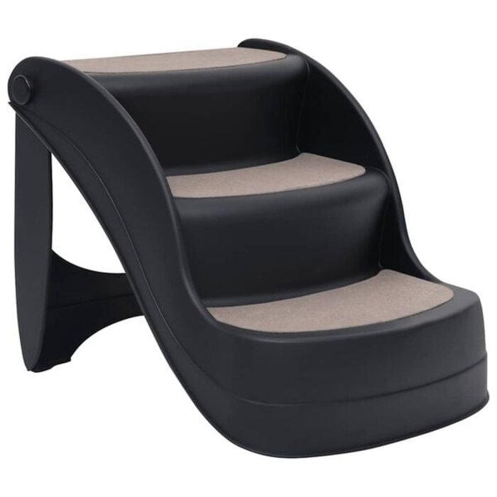 Vidaxl Hundetreppe 3 Stufen klappbar, schwarz 50x38x38 cm - 33% Rabatt