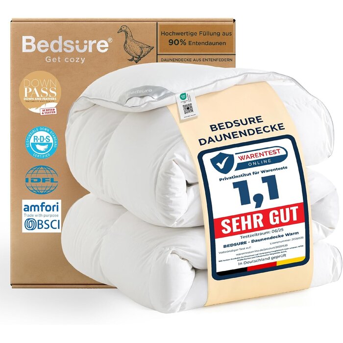 Luxus Daunendecke 155x220cm - Extra warmes Winterbett - 35% Rabatt