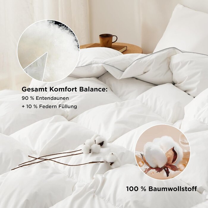 Luxus Daunendecke 135x200cm Winterbett - 34% Rabatt auf Rückläufer