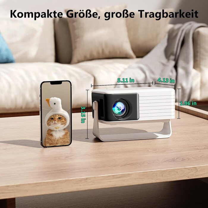 Yoton Mini LED-Projektor 720P, 6500 Lumen, 120 Zoll, tragbar - 33% Rabatt