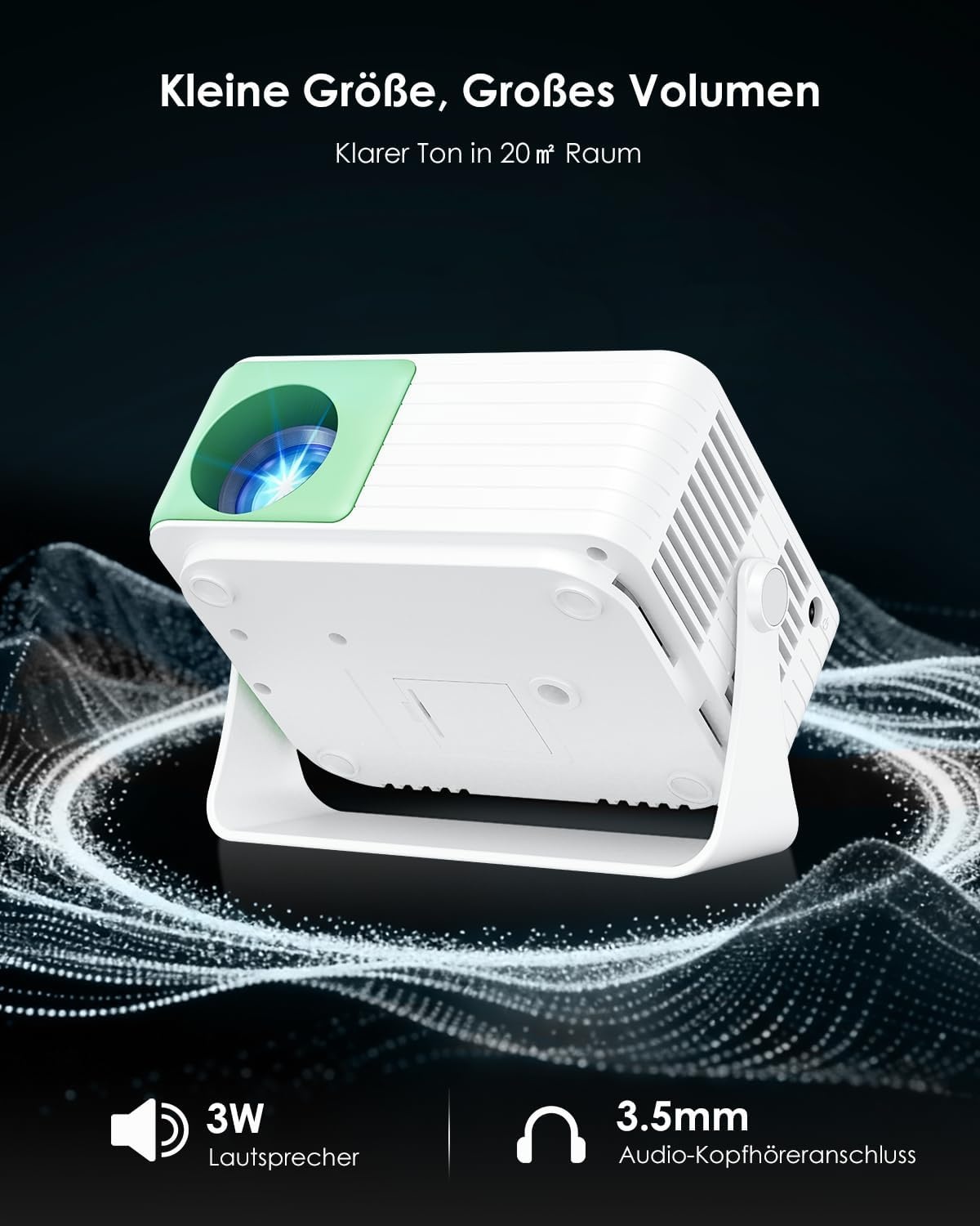 Yoton Mini Beamer für Heimkino, 1080p, 180° drehbar, Grün - 33% Rabatt