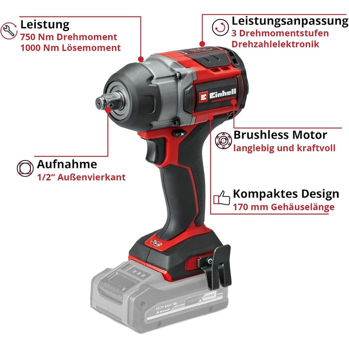 Akku-Schlagschrauber 18V 750Nm Bürstenlos - 35% Rabatt