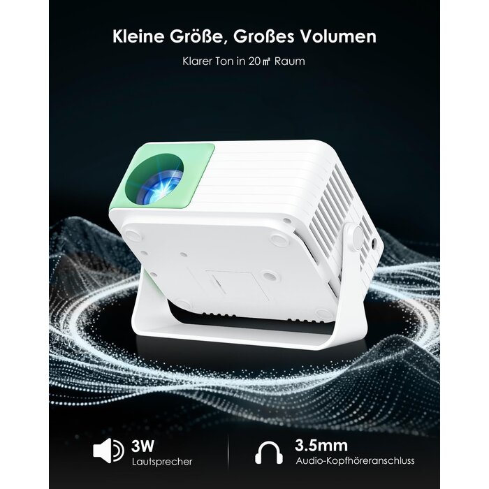 Yoton Mini Beamer 1080p, 180° Rotation, kompakt - 33% Rabatt
