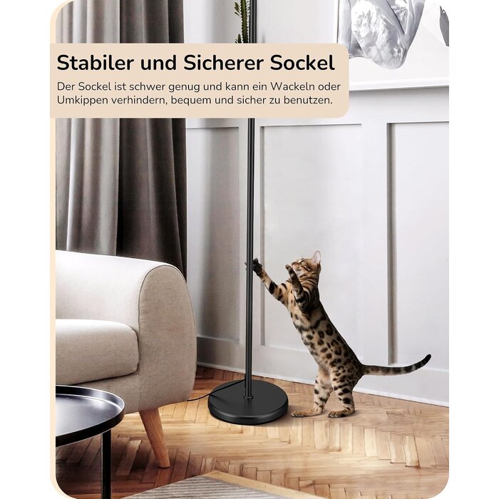 Bogen-Stehleuchte 160 cm, schwarz/beige, inkl. E27 LED - 34% Rabatt