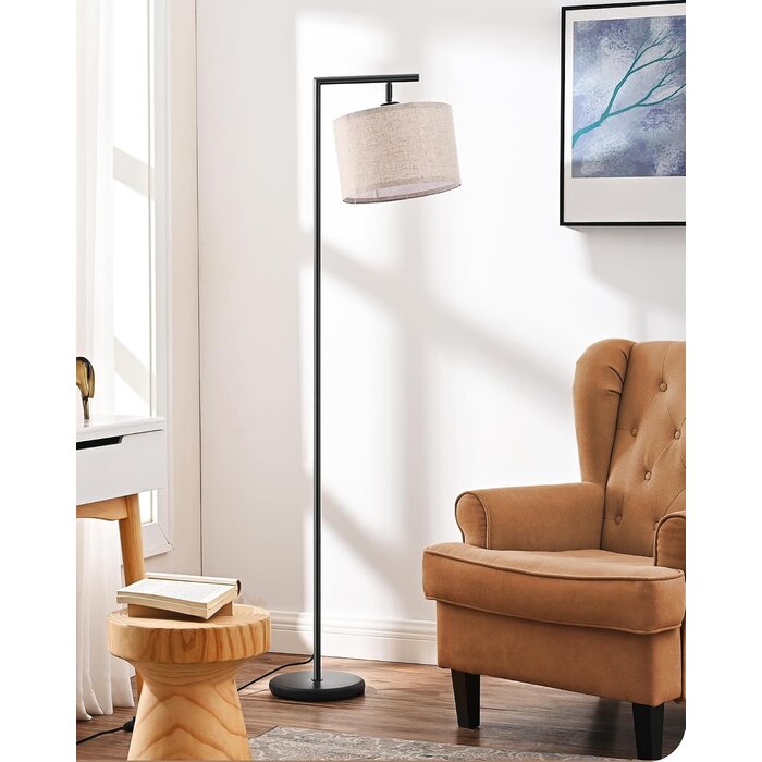 Bogen-Stehleuchte 160 cm, schwarz/beige, inkl. E27 LED - 34% Rabatt