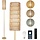 Dimmbare Design-Stehlampe Gold, Rattan & Leinen - 34% Rabatt