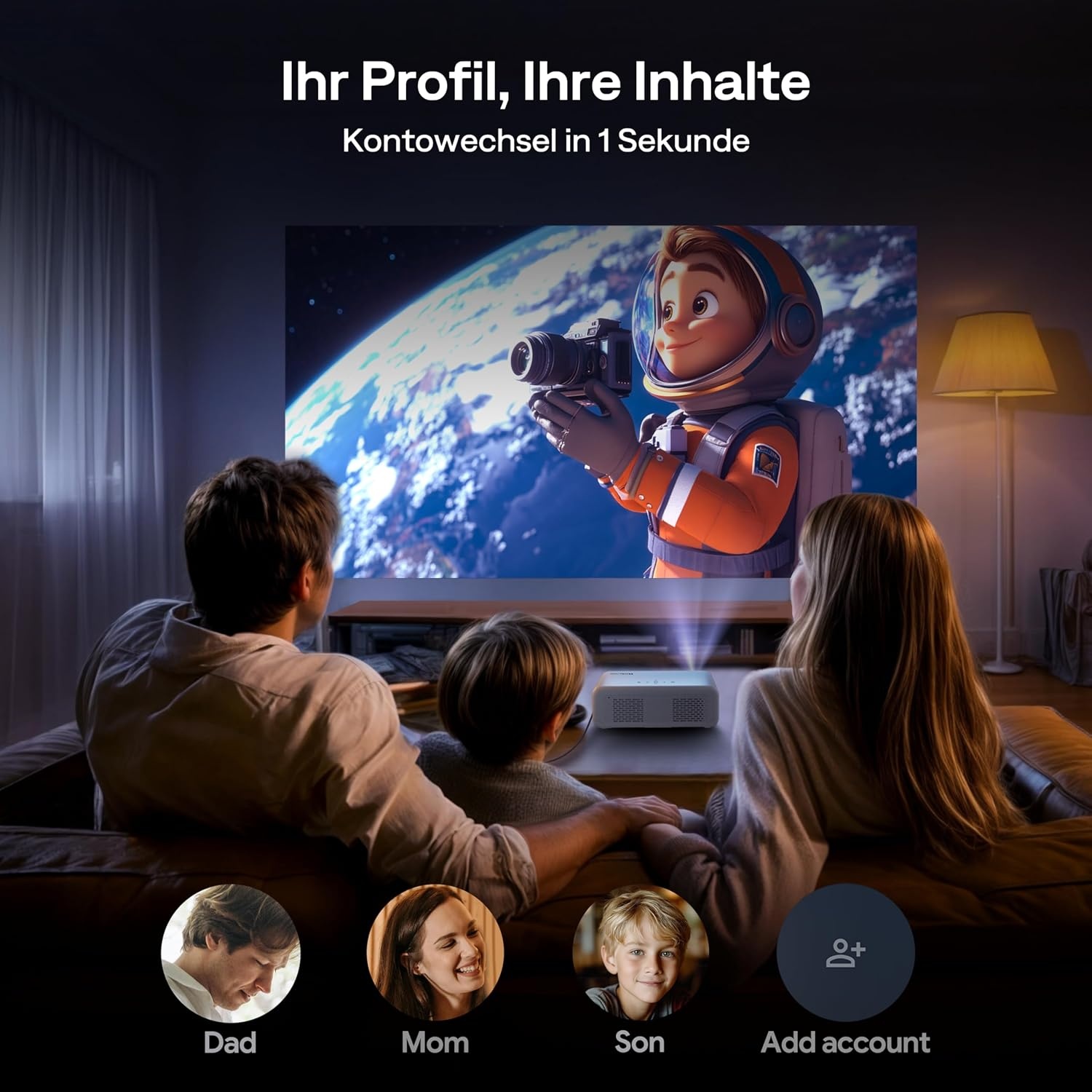Smart Beamer Full HD 1080p mit Google TV - 35% Rabatt