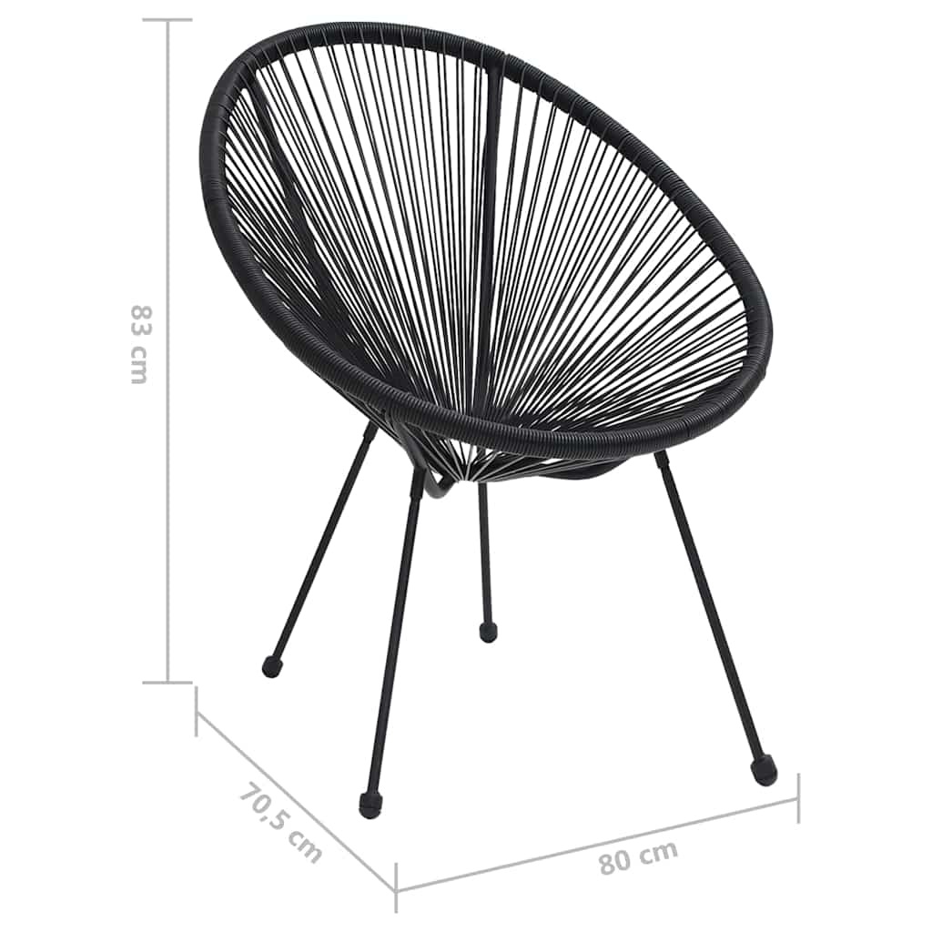 Vidaxl 2er Set Mondstühle Rattan Schwarz - 34% Rabatt - Gartenmöbel
