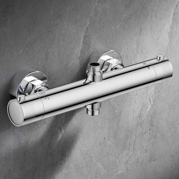 Thermostat-Duscharmatur Mattschwarz - 38°C Sperre - 34% Rabatt
