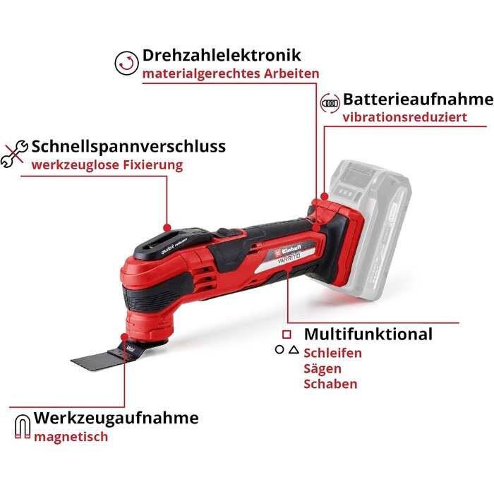 Akku-Multifunktionswerkzeug 18V inkl. Zubehör - 34% Rabatt