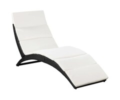 Vidaxl Klappbare Sonnenliege Rattan Schwarz - 54% Rabatt - Ausgepackt & Top Zustand