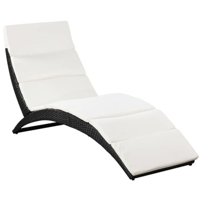Vidaxl Klappbare Sonnenliege Rattan Schwarz - 34% Rabatt - Ausgepackt & Neuwertig